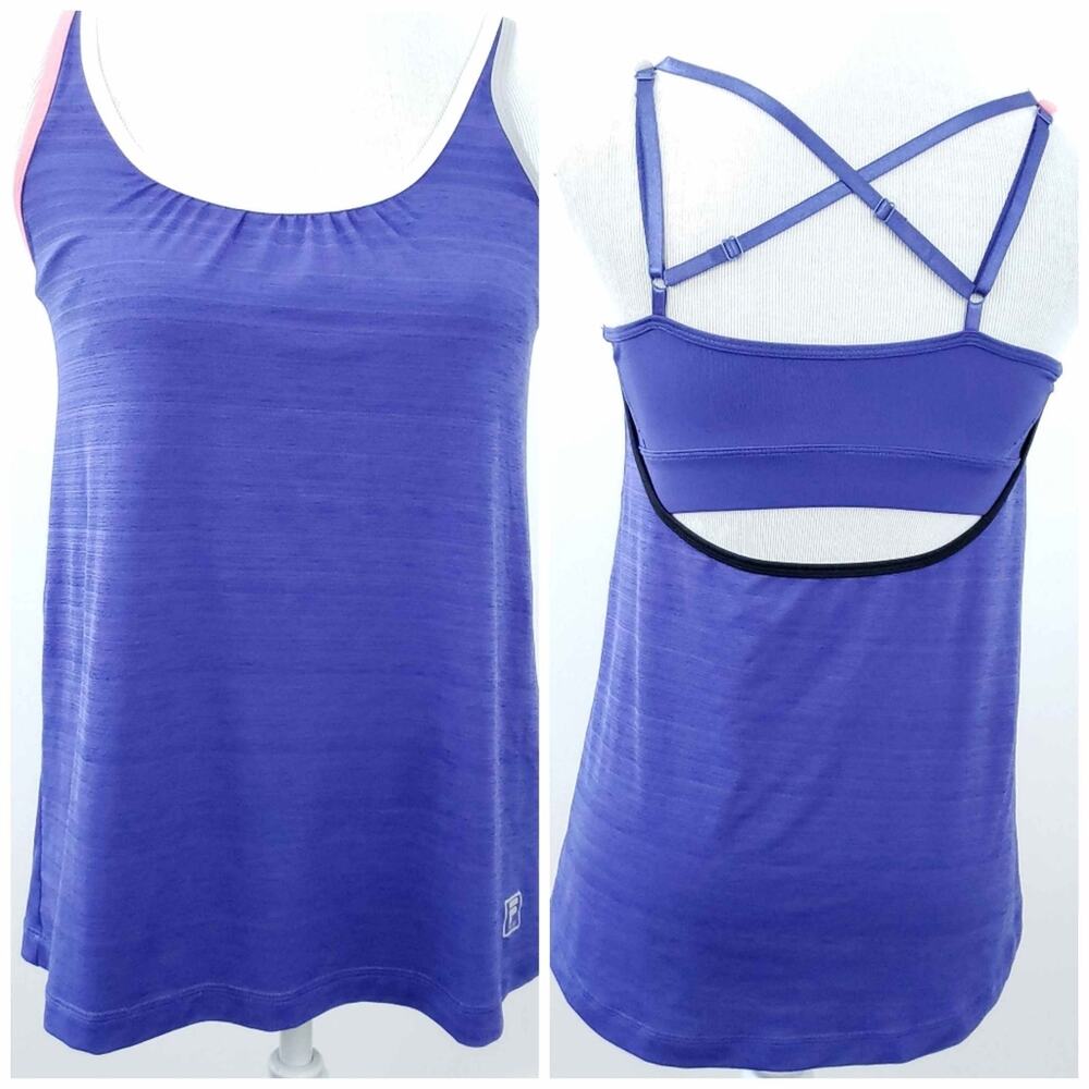 Fila Purple Strappy Back Tank Built-in Bra Small
